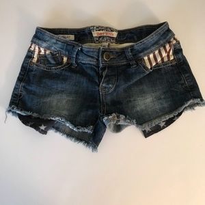 Jean shorts.